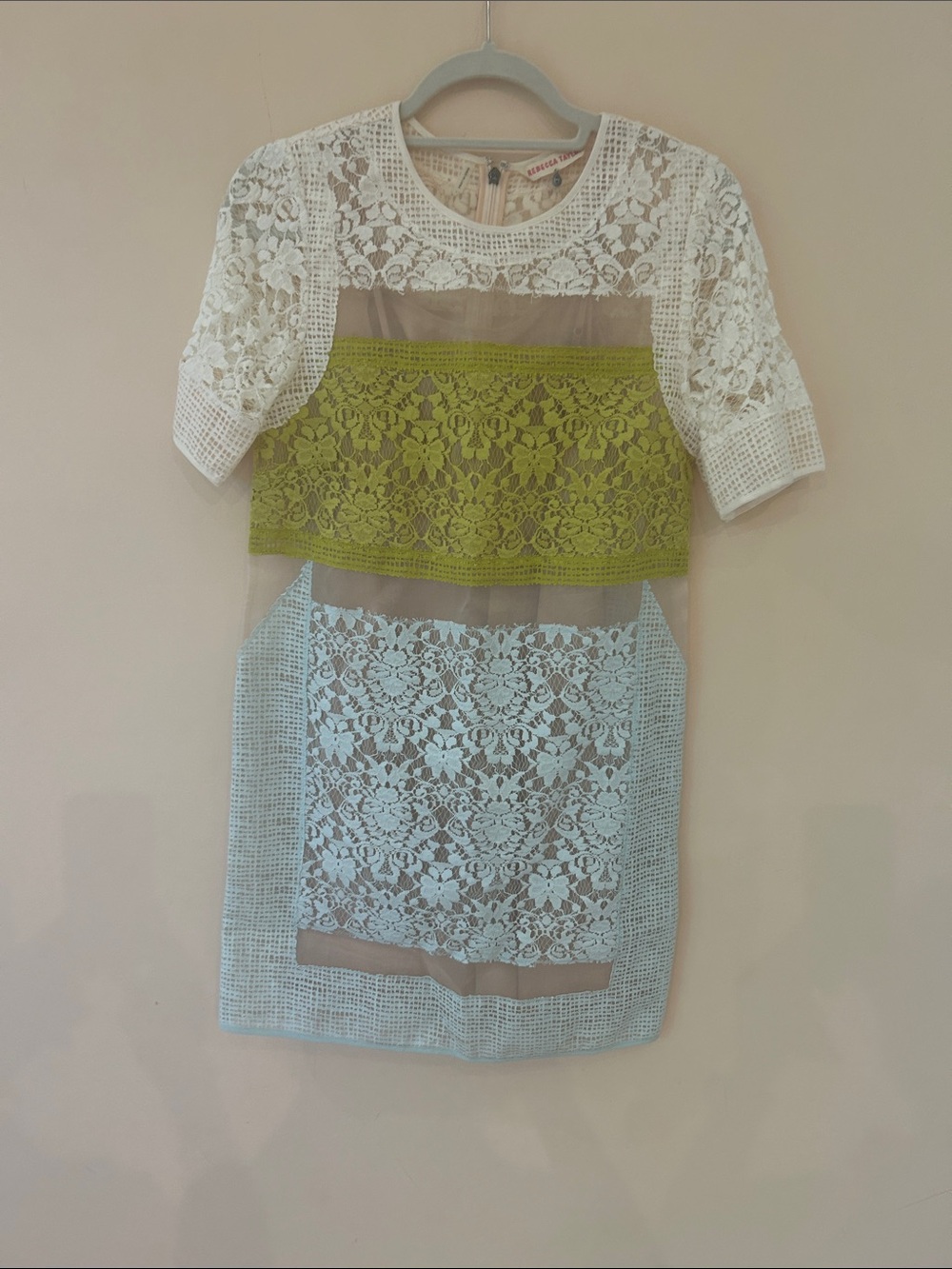 Rebecca Taylor color block lace dress